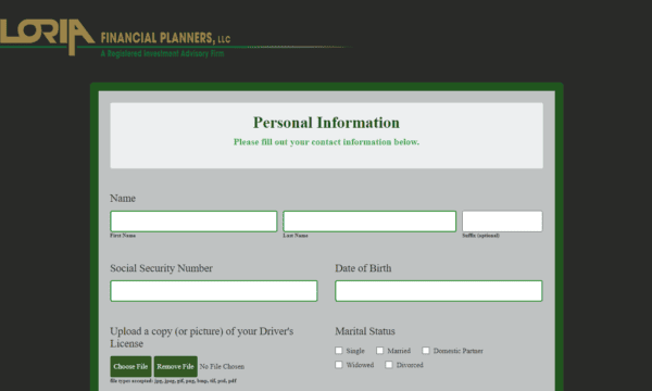 Account Setup Form